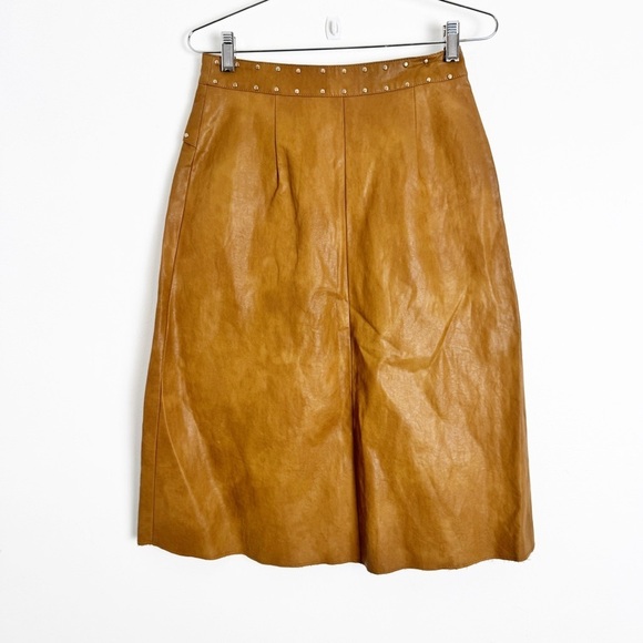 Zara Faux Leather A line Skirt Tan size S - Picture 3 of 6
